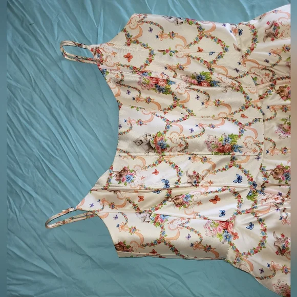 Sugar Thrillz Opulence Renaissance Corset Dress Floral 2X Dollskill Plus Size - Picture 3 of 15